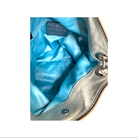 SOLD Coach Metallic Silver Distressed Purse - Picture 6 of 6